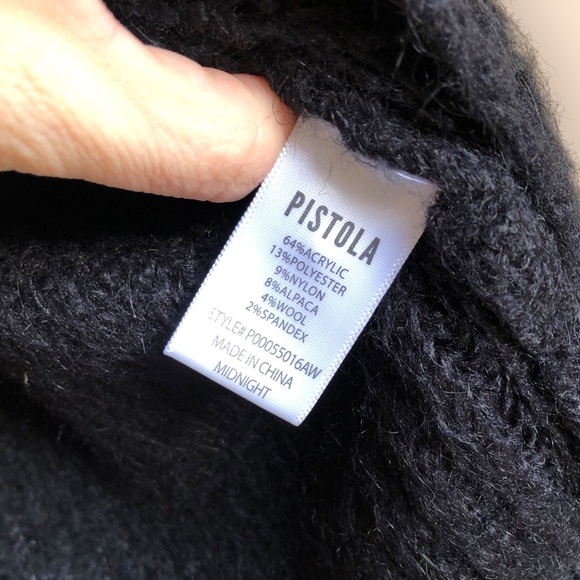 Pistola NWT Emilie Halter Cardigan Sweater Set Black Midnight Knit Alpaca Large - Picture 11 of 16